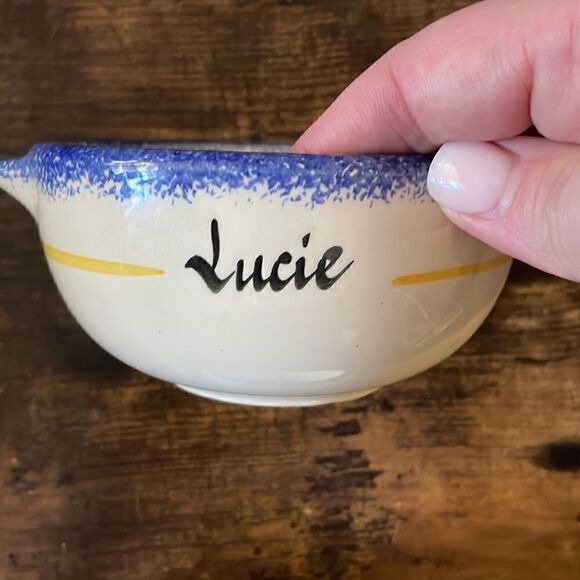 FAIENCERIE DE PORNIC FRANCE Quimper style bowl w/ the name of Alexandre /Lucie - Picture 3 of 8